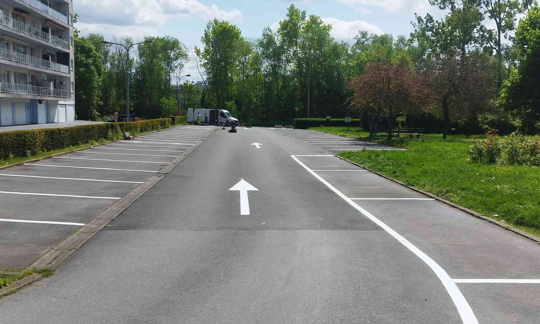 Marquage au sol extérieur pour la résidence Breughelpark 2 Marquage au sol pour la résidence Breughelpark