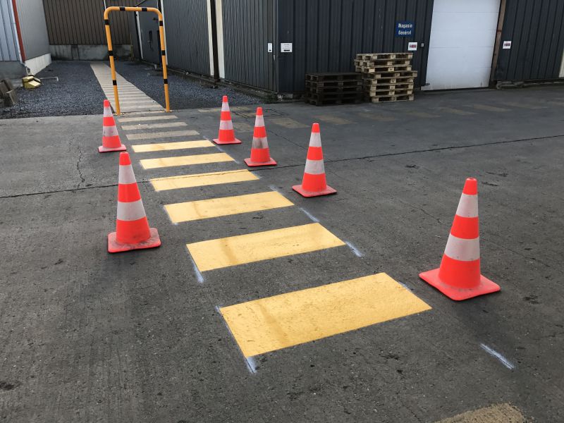 marquage passage piéton peinture routière agréée SPW Wallonie